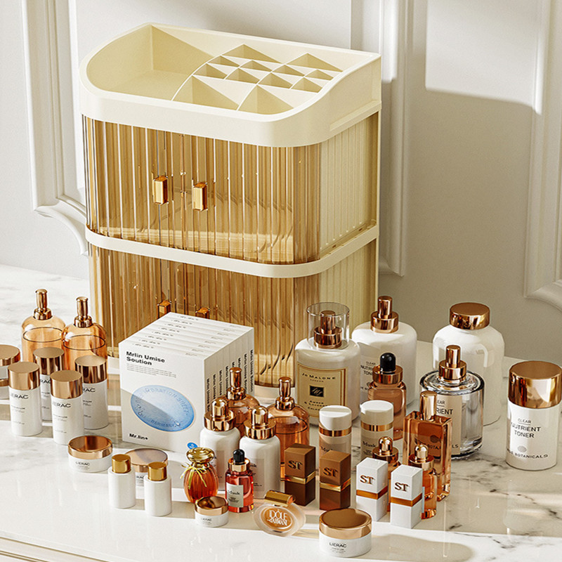 化粧品収納ボックス、デスクトップメイクアップオーガナイザー、 - High Luxury Skincare のレビューと価格