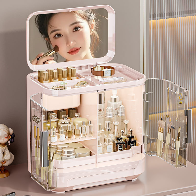 鏡付き化粧品収納ボックス、高級感のあるライトラグジュアリーシ - High Luxury Skincare のレビューと価格