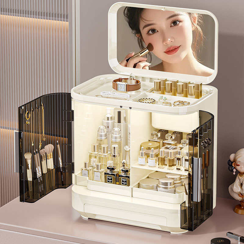 鏡付き化粧品収納ボックス、高級感のあるライトラグジュアリーシ - High Luxury Skincare のレビューと価格