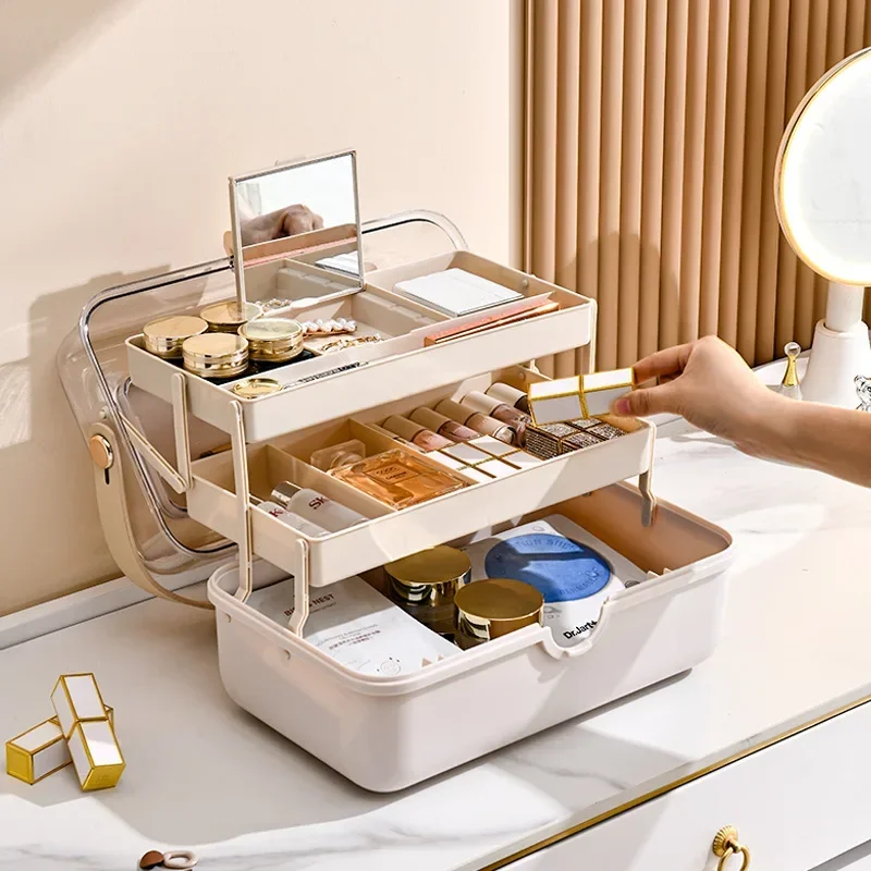 ライト高級化粧品収納ボックスデスクトップハイエンド大容量防塵 - High Luxury Skincare のレビューと価格