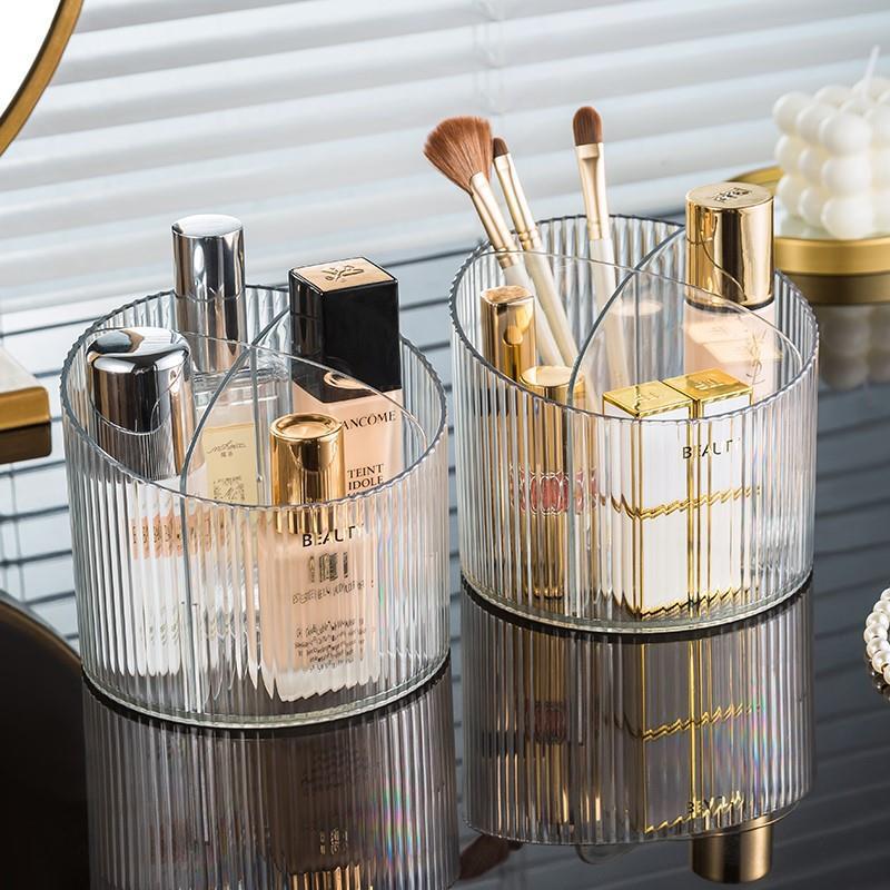 デスクトップ用高級透明収納ボックス、前面が低い背面が高い仕切 - High Luxury Skincare のレビューと価格